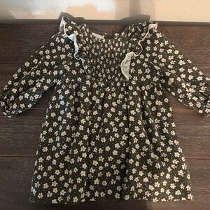 Zara Toddler Floral Green and White Dress 3-4T